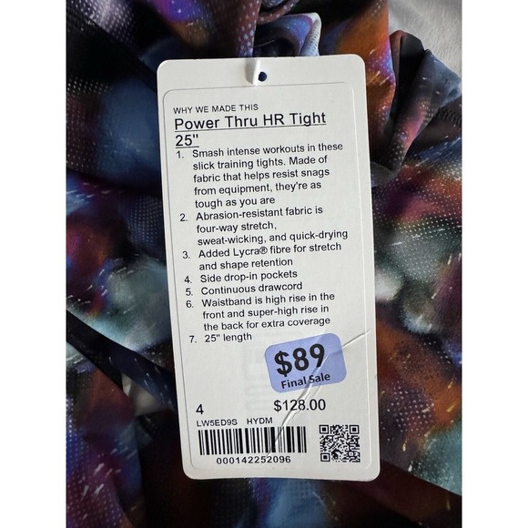 New Lululemon Power Thru Tight 25" Legging HYDM Hyper Drift Multi Size 4 NWT - Picture 7 of 11